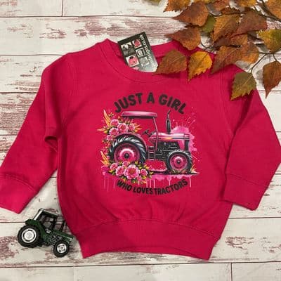 Girl Tractor sweatshirt “Just a girl who loves tractors “
