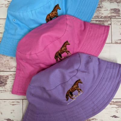 Girl1s horse bucket hat  age 7 to 13 yrs