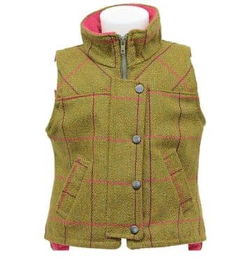 Girls country tweed waistcoat bodywarmer