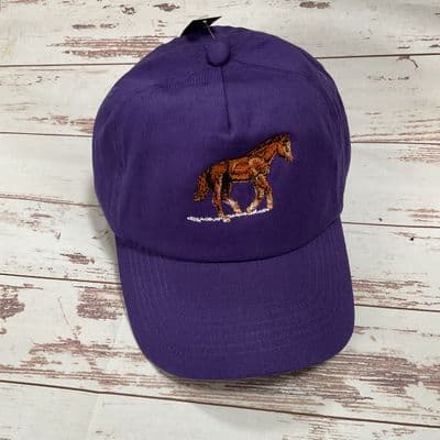 Horse baseball cap purple