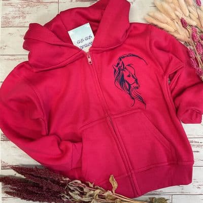 Horse full zip hoodie horse  pink