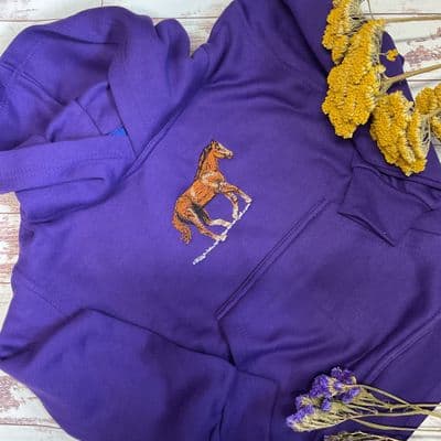 Horse hoodie Purple