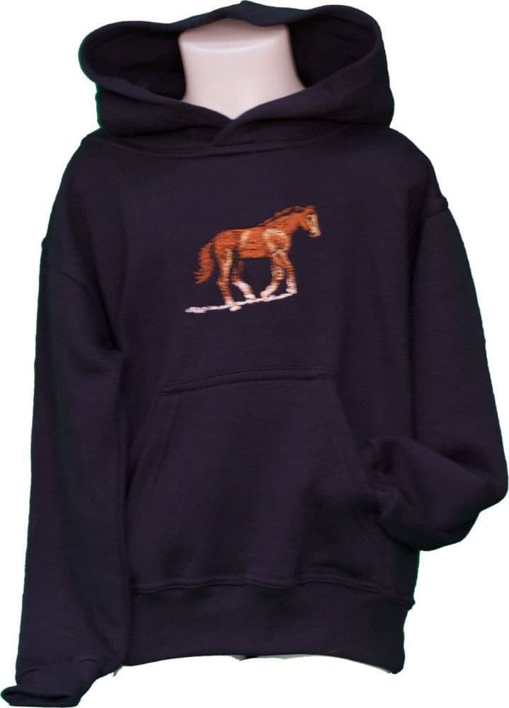 kids navy horse hoodie sweatshirt