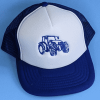 kids tractor trucker hat Royal Blue