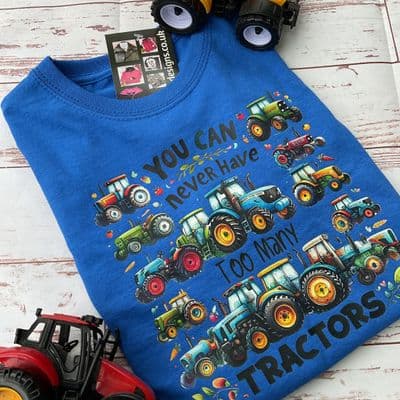 Multi Tractor kids T-shirt blue
