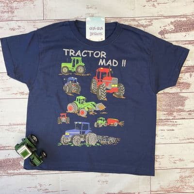 Navy tractor mad T-shirt