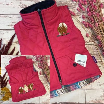Quilted horse bodywarmer pink