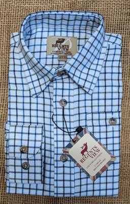 Regents View Childrens checked shirt -Blue