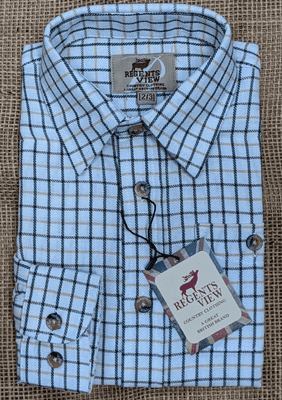 Regents View Childrens checked shirt -Green