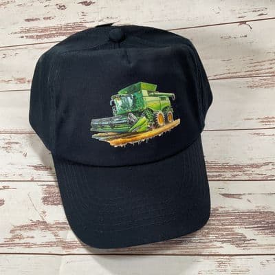 Tractor baseball cap navy  combine harvester