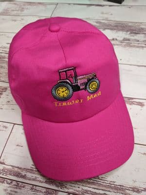 Tractor caps with Tractor Mad pink cerise tractor