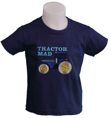 Tractor Mad kids t-shirt with blue tractor