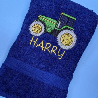 Tractor personalised towel