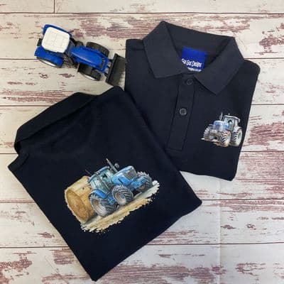 Tractor polo navy Blue tractor