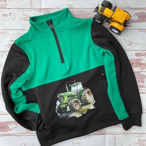 Tractor sweat track top green