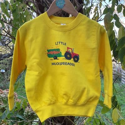 Tractor sweatshirt Little Muckspreader yellow