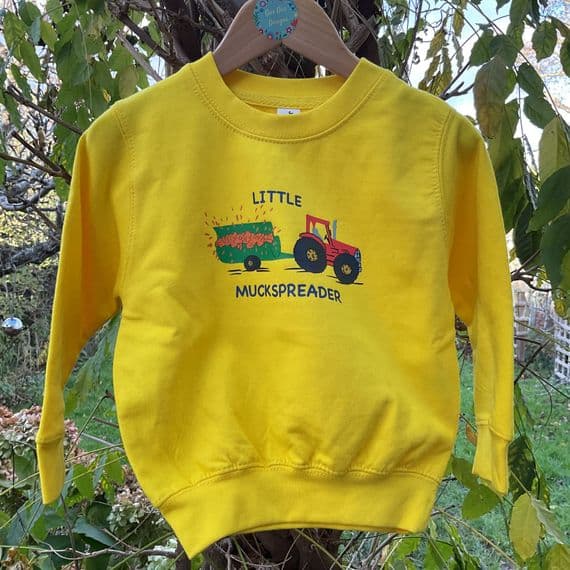 Tractor sweatshirt Little Muckspreader yellow