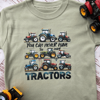 Tractor T-shirt Never have too many tractors  ( sage)