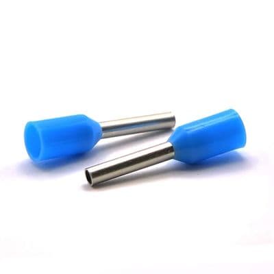 0.75mm Blue Single Entry Bootlace Ferrules