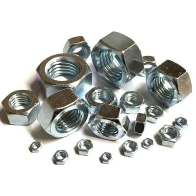 0BA Full Nuts (BS 57:1951) - Steel Zinc Plated