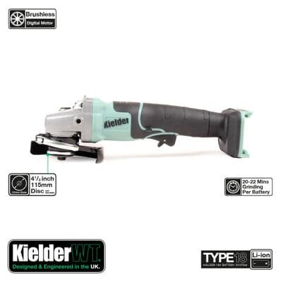 115mm Angle Grinder Bare - Kielder 18V TYPE18