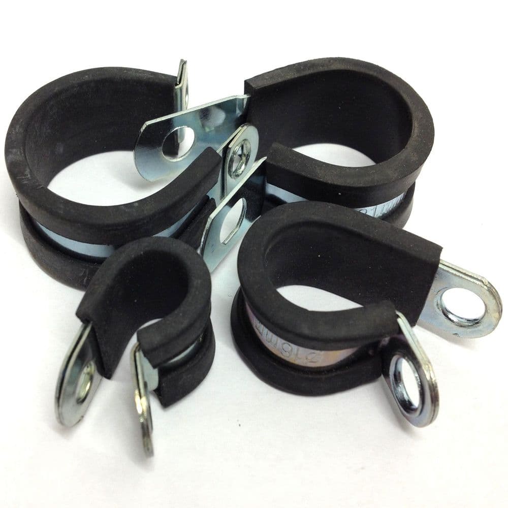Clips Rubber Rib 13mm P Clips - Rubber Lined Steel