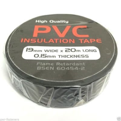 19mm x 20m Black PVC Insulation Tape
