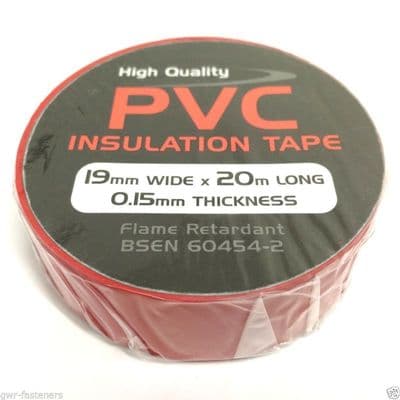 19mm x 20m Red PVC Insulation Tape