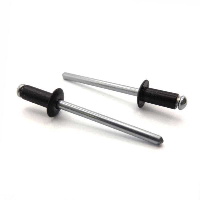 Blind Pop Rivett 3 2mm x 10mm Blind Pop Rivets - RAL9005 Black Aluminium / Zinc Plated Steel