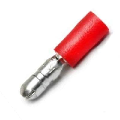 4.0mm Male Bullet Crimp Connectors - Red