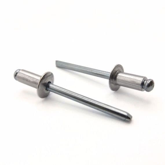 4.0mm x 16mm Blind Pop Rivets - Aluminium / Zinc Plated Steel