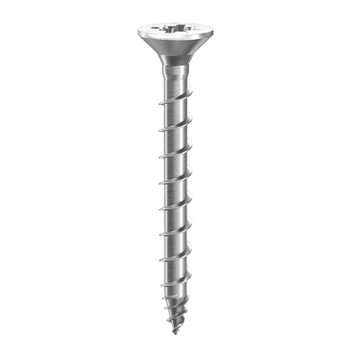 4.0mm x 25mm EXTERIOR-TITE® Outdoor Pozi Countersunk Screws - Silver - Box of 200