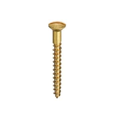 4.2mm Slotted Raised Countersunk Woodscrews (DIN 95) - Brass