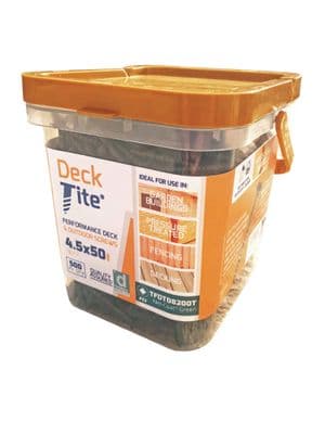 4.5mm x 50mm DECK-TITE® Decking Screws - Net-Coat® Green - Tub of 500