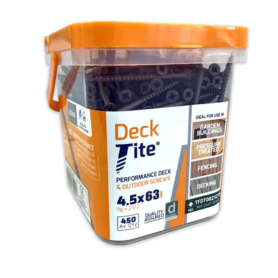 4.5mm x 63mm DECK-TITE® Decking Screws - Net-Coat® Green - Tub of 450