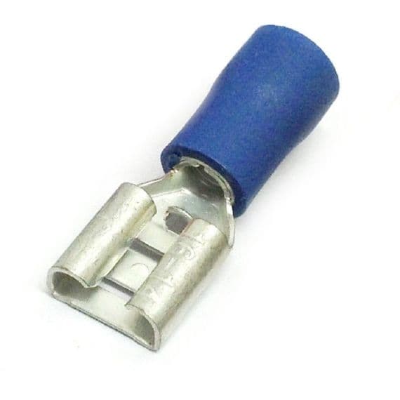 4.8mm Female Spade Crimp Connectors - Blue