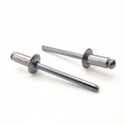 4.8mm x 10mm Blind Pop Rivets - Aluminium / Zinc Plated Steel