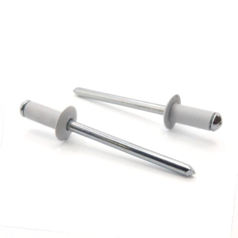 4.8mm x 12mm Blind Pop Rivets - White Aluminium / Zinc Plated Steel