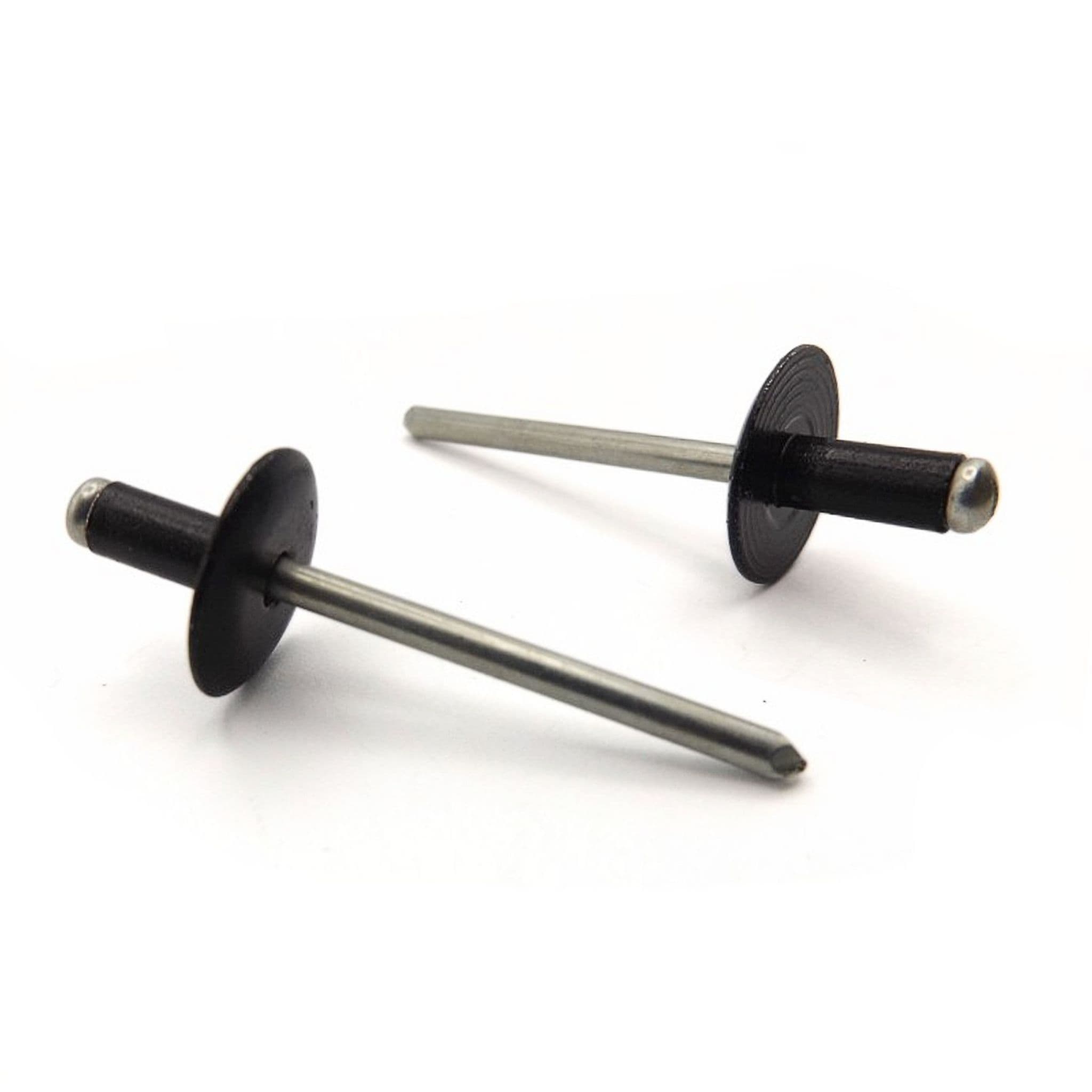 4 8mm x 21mm Large Flange Blind Pop Rivets - RAL9005 Black