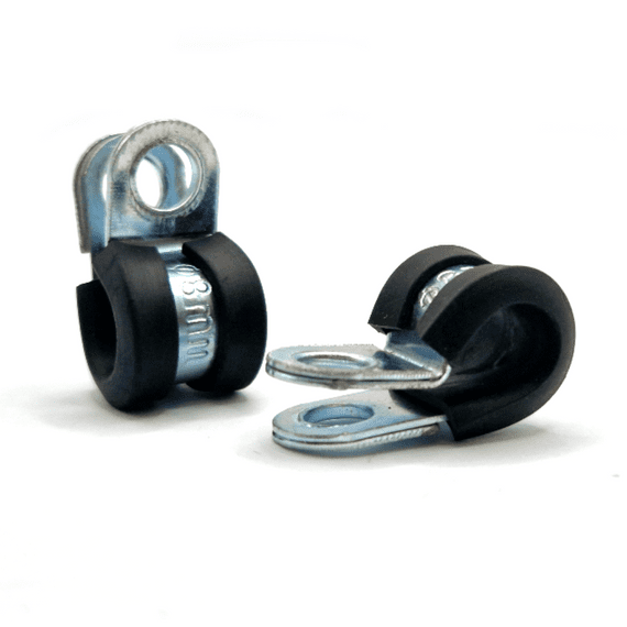 6mm P Clips - Rubber Lined Steel