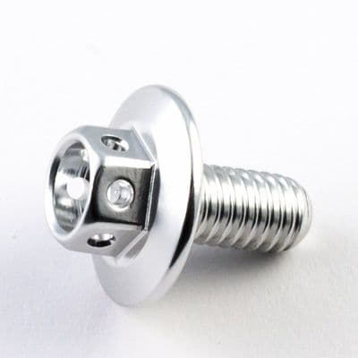 Aluminium Large Race Head Bolts M6 x 1.0mm x 12mm(16mm Flange Diameter) - Silver