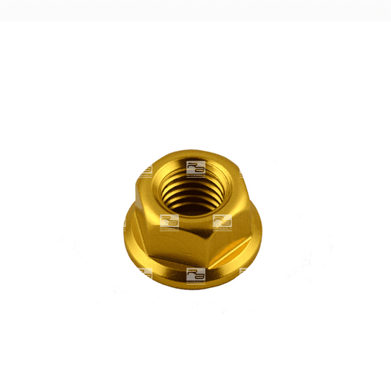 Aluminium Sprocket Nut M10 x 1.5mm Rolled Thread - Gold