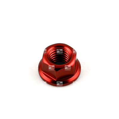 Aluminium Sprocket Nut M10 x 1.5mm Rolled Thread - Red