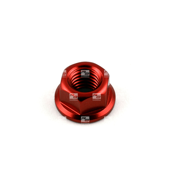 Aluminium Sprocket Nut M10 x 1.5mm Rolled Thread - Red