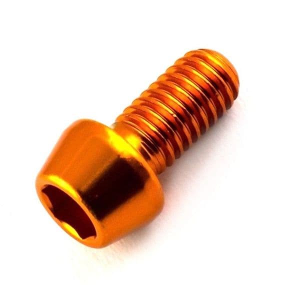 Aluminium Tapered Socket Cap Bolt M6 x 1.0mm x 15mm - Orange