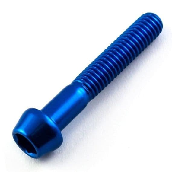 Aluminium Tapered Socket Cap Bolt M8 x 1.25mm x 50mm - Blue