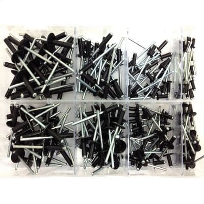 Assorted Black Pop Rivets (200pcs)