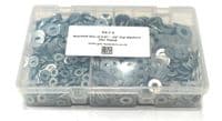 Assorted Flat Washers (Imperial) - Steel Zinc Plated (1000pcs)
