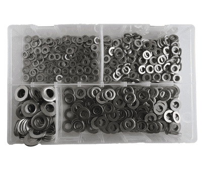 Assorted Form A Flat Washers - A2 Stainless Steel (650pcs)