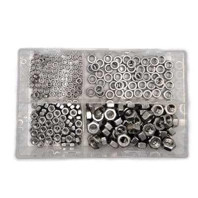 Assorted Full Nuts (Metric) - A2 Stainless Steel (250pcs)